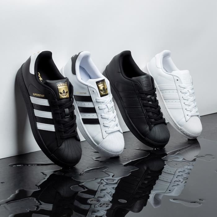 ADIDAS ORIGINALS Baskets Superstars AF5666 Noir Mixte Noir Cdiscount Chaussures
