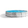 Kit piscine tubulaire Prism Frame - INTEX - 457 x 122 cm - Filtre à cartouche - Gris-0