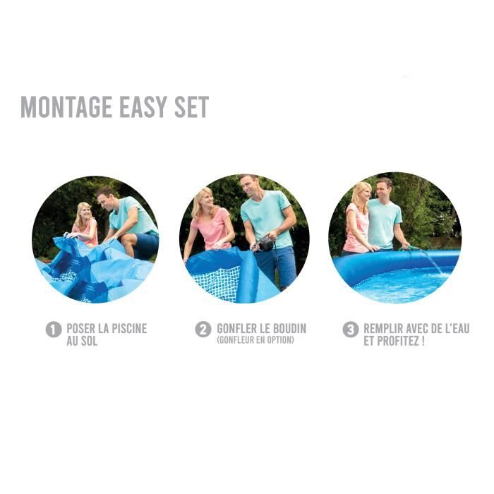 Piscinette Easy Set Intex Autoportante Ø3,05m X H0,61m - Piscine Gonflable Pour Enfants Et Famille