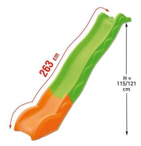 TOBOGGAN Glissière de toboggan verte et orange pour portique - 2,63m de glisse TRIGANO