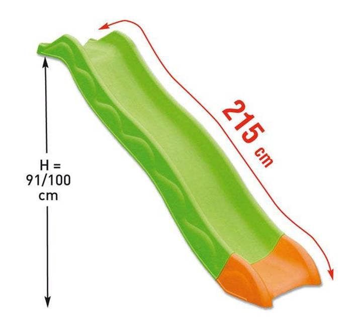 Glissière de toboggan - TRIGANO - 2,15 m de glisse - Extérieur - Vert - 9,5kg