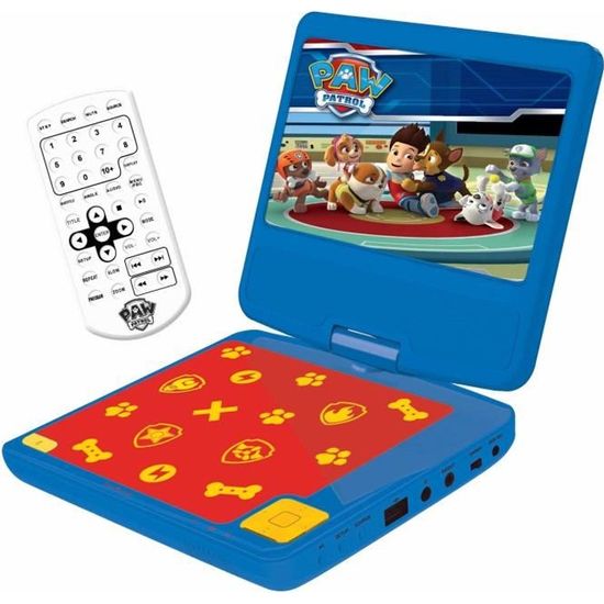 Lecteur DVD portable enfant Pat Patrouille - LEXIBOOK - écran LCD 7” - batterie rechargeable