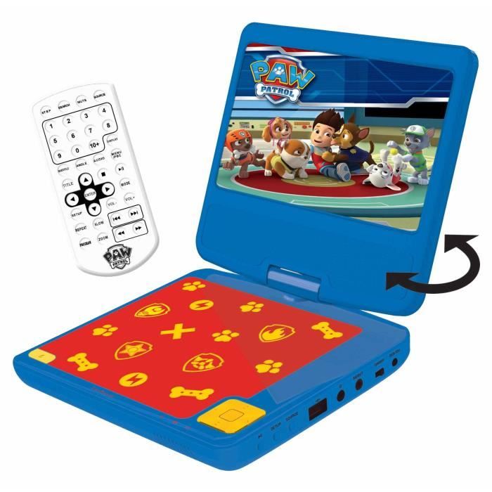 Lecteur DVD portable enfant Pat Patrouille - LEXIBOOK - écran LCD 7” -  batterie rechargeable - Cdiscount Jeux - Jouets