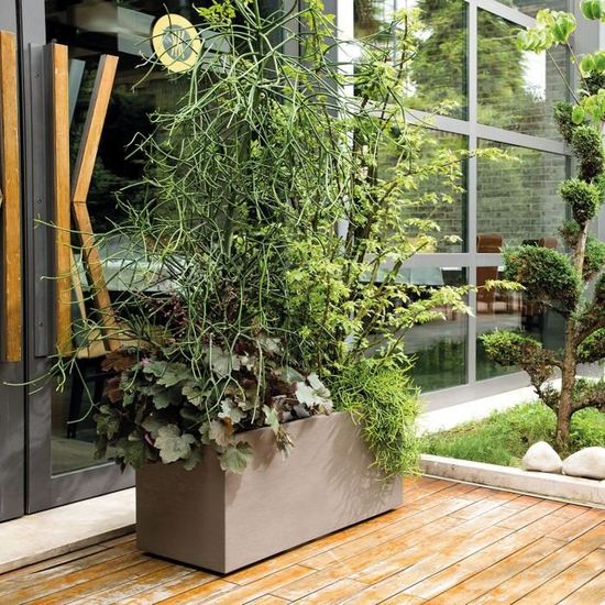 DEROMA Jardinière à réserve d'eau Muret Gravity - 79 x 39,5 x H 39 cm