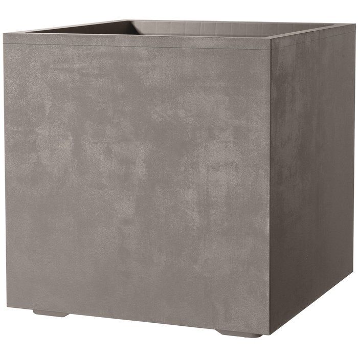 Pot de fleurs carré - DEROMA - Millennium - 80 L - 49 cm - A réserve deau et roulettes - Marron