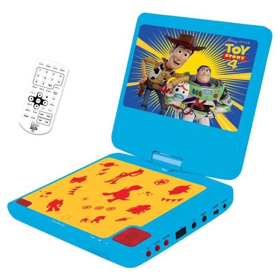 TOY STORY 4 Lecteur DVD portable enfant écran LCD 7” LEXIBOOK - batterie rechargeable