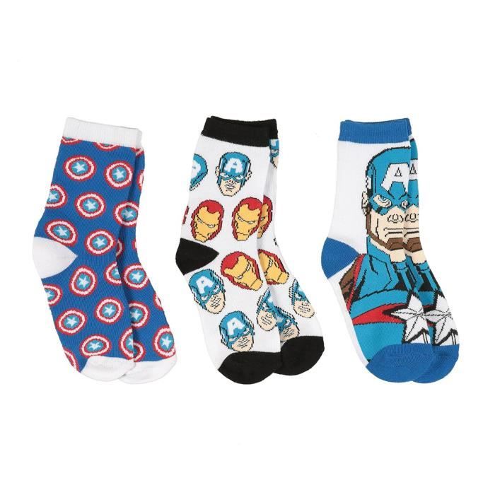 Pack De 6 Chaussettes Marvel Avengers Homme - Coton Doux Taille 39-46