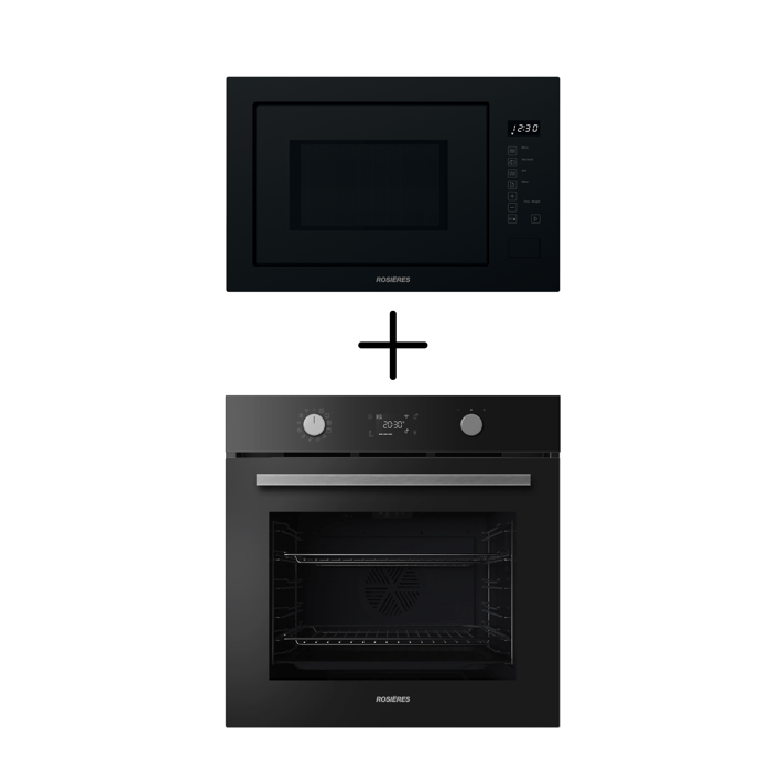 Four Pyrolyse ROSIERES RO6 T3B3EYTB + Micro-ondes Rosières RO38FL7N25LWB - Rosieres