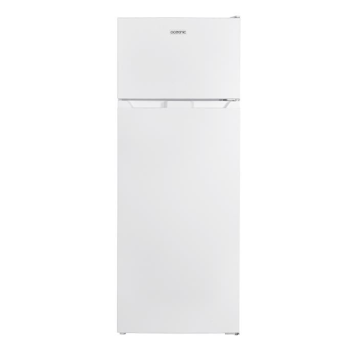 Réfrigérateur congélateur haut - OCEANIC - 206L - Froid statique - Blanc - L54,5 x H 143 cm