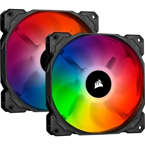 CORSAIR Ventilateur iCUE SP140 RGB PRO - Diamètre 140 mm - LED RGB - Dual Pack avec Lighting Node Core (CO-9050096-WW)