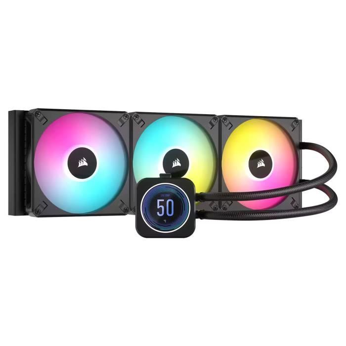 CORSAIR – H170i ELITE LCD XT – Kit de Watercooling tout-en-un – Radiateur 420mm – Noir – (CW-9060076-WW)