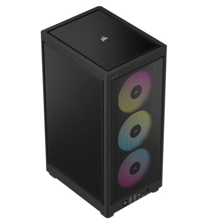 Boitier PC CORSAIR iCUE 2000D RGB Airflow Mini ITX 3 ventilateurs AF120 RGB SLIM inclus Noir CC 9011246 WW Cdiscount Informatique
