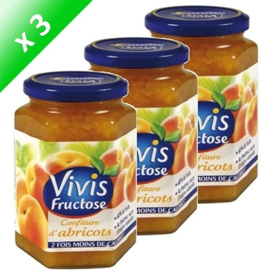 VIVIS Confiture abricot au fructose 400g (x3) Cdiscount Au quotidien