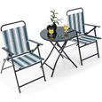 COSTWAY Ensemble Repas de Jardin Table Exterieur avec Chaises Pliantes Set de Balcon Charge max.:150 KG Sans Assemblage-0