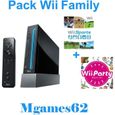 Console Nintendo Wii Noire - Pack Family - Wii Sports et Wii Party inclus-0