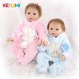 RUMOCOVO® Poupées de bébé Reborn en vinyle et Silicone souple, 22 pouces, 55 cm, jumeaux , jouet pour enfants-0