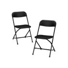 ALIGHTUP Lot de 2 chaises pliantes en plastique noir, chaises pliantes portables pour jardin extérieur