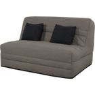 Banquette lit - SLYDE VANDA - 2 places - Tissu Taupe - Ressorts ensachés Simmons - Made in France