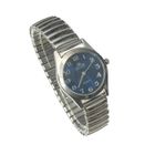 CHTIME PARIS Montre Femme Argenté Bleu Bracelet Extensible Elastique