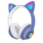 Casque Bluetooth Fille Chat - YSILLA - STN-28 - Bleu - Sans fil - 400 mAh - Résistant à la transpiration