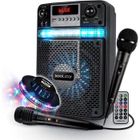 KOOL STAR Enceinte Karaoké LED Enfant ADO PARTY 400W Batterie - 2 MICROPHONES + APPLICATION - USB/Bluetooth/RADIO FM