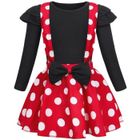 AmzBarley Robe Minnie Princesse Deguisement Fille Manche Longue Bowknot Tutu Anniversaire Fete Halloween Carnaval à Pois Robe