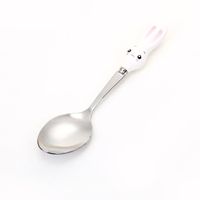 Cuillère d'alimentation en acier inoxydable pour bébé,gadgets pour bébé,cuillère à dessert britannique- Rabbit Spoon-1pc