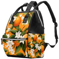 Sac momie orange de grande capacité avec bretelles réglables, sac à dos de randonnée pour parents et enfants452 6cda2b
