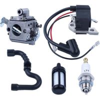 Tuyau Carburant + Filtre Essence + Bougie + Filtre Huile Pour Stihl 038 AV / MS380 / Magnum – Kit Complet Entretien