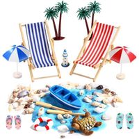 Aolso 12 Pcs Micro-Paysages Plage Miniatures - Décorations DIY Résine Bois