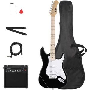 GUITARE Pack Guitare électrique Noir avec Ampli de 20 W, H