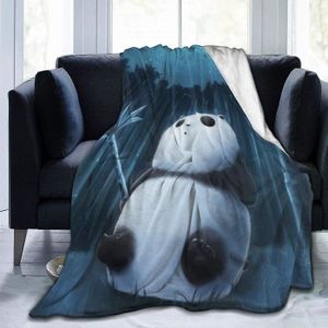 COUVERTURE - PLAID Couverture en microfibre Panda Flannel pour adulte