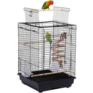 VOLIÈRE - CAGE OISEAU Yaheetech Cage à Oiseaux 40 x 40 x 58 cm Cage pour Perruche Canari Calopsitte Corde de Jouet Ouverture Supérieure