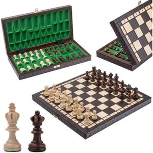 JEU SOCIÉTÉ - PLATEAU Grand jeu d'échecs en bois OLYMPIQUE 35cm 14 