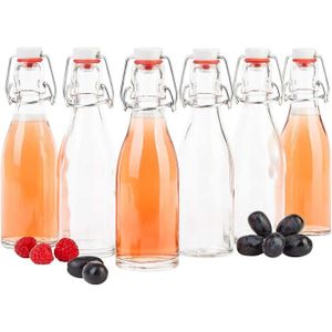 6 bouteilles de rhum vides en verre avec étiquettes 50cl