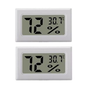 THERMO - HYGROMÈTRE Pack de 2 Mini Hygromètre/Thermomètre LCD Blanc