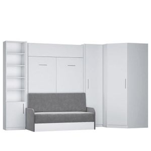 Lit Placard 2 Places / Lit Mural Escamotable Gris Fonce 2 ...
