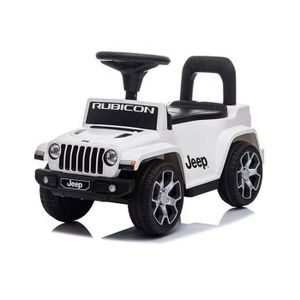VEHICULE PORTEUR Porteur Enfant Jeep Wrangler Blanc 6-36 Mois, Voiture à Pousser avec Compartiment, 62 x 29 x 31cm