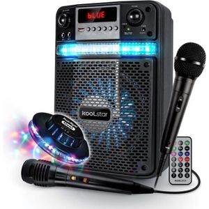 ENCEINTE ET RETOUR Enceinte Karaoké LED Enfant ADO PARTY 400W Batteri