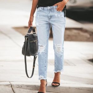 JEANS Femmes couleur unie trou taille basse jeans evasements cheville mode pantalon pantalon - bleu 1 HBSTORE