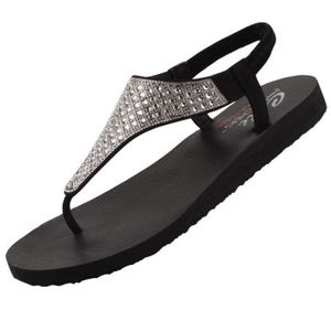 Tong femme noir avec strass on sale
