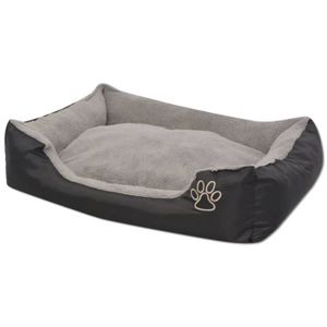 CORBEILLE - COUSSIN Lit pour chiens - avec coussin rembourré - Taille S - Noir - 50x38x17 cm