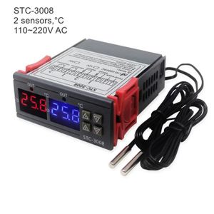 COMMANDE CHAUFFAGE STC-3008 110-220V AC -STC 3008 régulateur de température de Thermostat numérique à deux relais pour incubateur STC 3018 commutateur