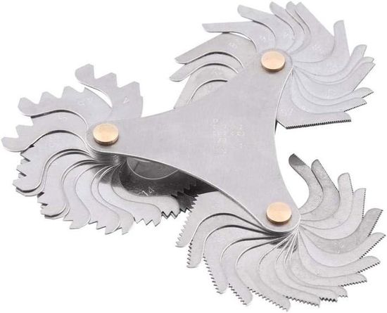 Jauges De Pas De Vis Inox – Lot De 2 – 100 Mm – Pour Mesurer Filetage Métrique Et Impérial – Acier Inoxydable
