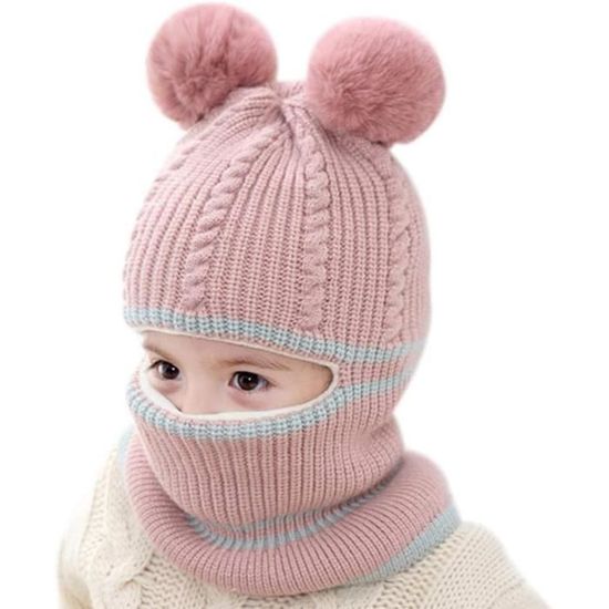 Chapeau Bonnet Enfant Hiver Bebe Fille Garcon Ensemble Bonnet Echarpe Chaudes Bonnet Tricote 2 3 4 5 ans Rose rose Cdiscount Pret a Porter