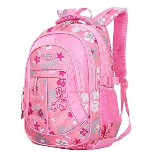 Sac à dos collégien avec imprimé fleur et montgolfière