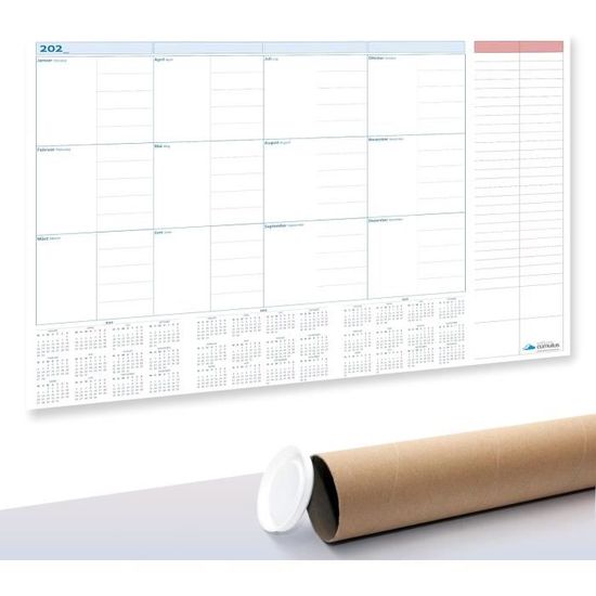 PACKLIST Calendrier Mural Annuel 2026 Géant A1 (84 X 60 Cm) Avec Semaines, Design De Colonne Hebdomadaire Pour Organisation Claire, Idéal Pour Le
