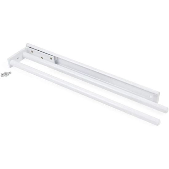 Lot De 2 Porte-serviettes Extensibles Pour Armoire - Acier Inoxydable, Longueur 26.5 à 40.5 Cm - Fixation Sans Perçage (porte Jusqu'à 1.9 Cm D'épaisseur)