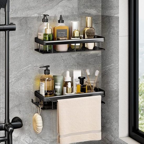 Porte-savon De Douche Adhésif Sans Perçage - En Inox, 2 Adhésifs Inclus, Hauteur 45 Cm