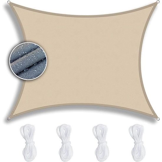 Toile Respirant Rectangulaire 2.2 X 2.4 M Résistant Aux UV Jardin Pergola Voile Solaire Avec Oeillets Et Cordons Pour La Couverture VéGéTale Serre Pergola, U200eMarron